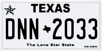 TX license plate DNN2033