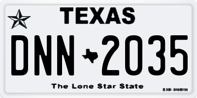 TX license plate DNN2035