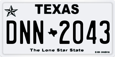TX license plate DNN2043