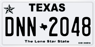 TX license plate DNN2048