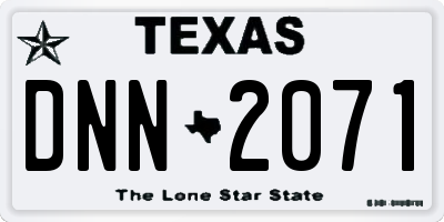 TX license plate DNN2071