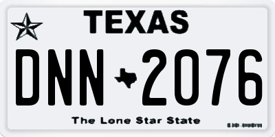 TX license plate DNN2076