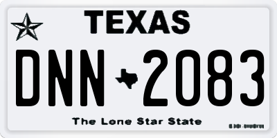 TX license plate DNN2083