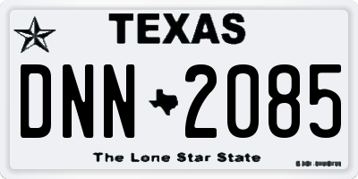 TX license plate DNN2085