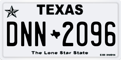 TX license plate DNN2096