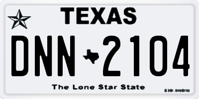 TX license plate DNN2104