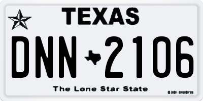 TX license plate DNN2106