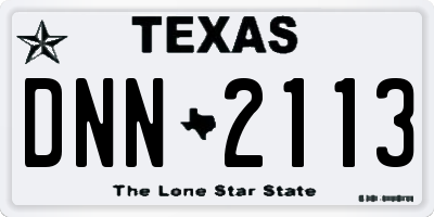 TX license plate DNN2113