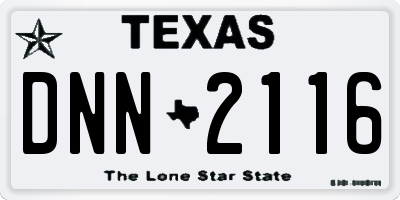 TX license plate DNN2116