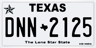 TX license plate DNN2125