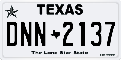 TX license plate DNN2137