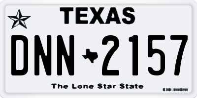 TX license plate DNN2157