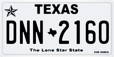 TX license plate DNN2160