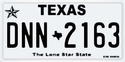 TX license plate DNN2163
