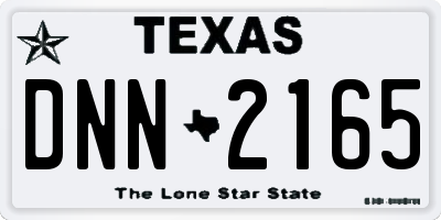 TX license plate DNN2165