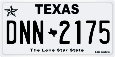 TX license plate DNN2175