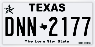 TX license plate DNN2177