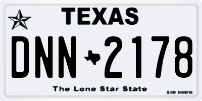 TX license plate DNN2178