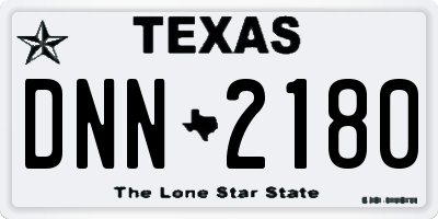 TX license plate DNN2180