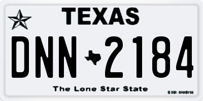 TX license plate DNN2184