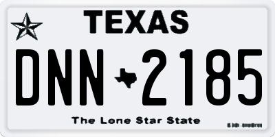 TX license plate DNN2185