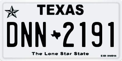 TX license plate DNN2191
