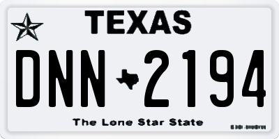 TX license plate DNN2194
