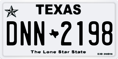TX license plate DNN2198