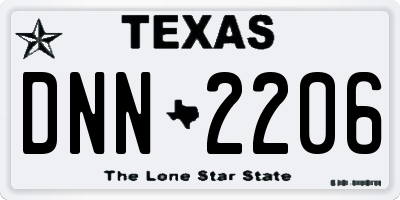 TX license plate DNN2206