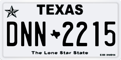 TX license plate DNN2215