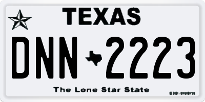 TX license plate DNN2223