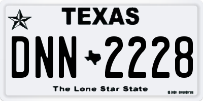 TX license plate DNN2228