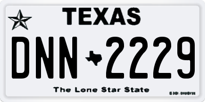 TX license plate DNN2229