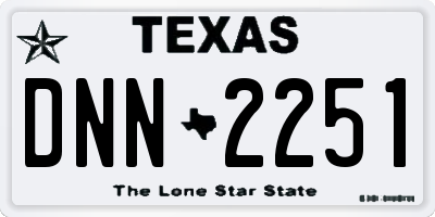 TX license plate DNN2251