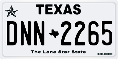 TX license plate DNN2265