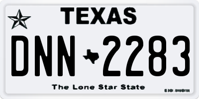 TX license plate DNN2283