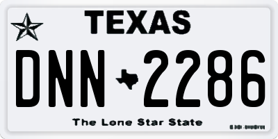 TX license plate DNN2286