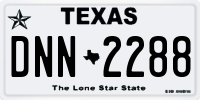 TX license plate DNN2288
