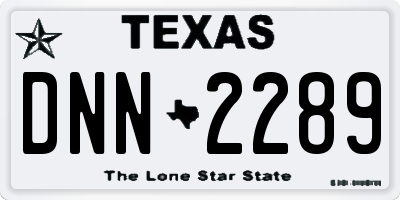 TX license plate DNN2289