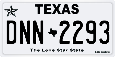 TX license plate DNN2293