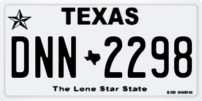 TX license plate DNN2298