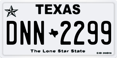TX license plate DNN2299