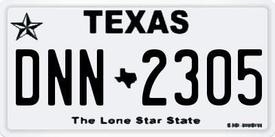 TX license plate DNN2305