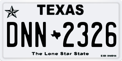 TX license plate DNN2326