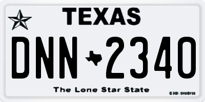 TX license plate DNN2340