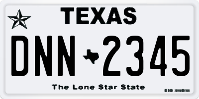 TX license plate DNN2345