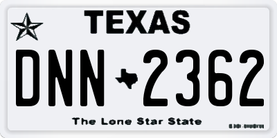 TX license plate DNN2362