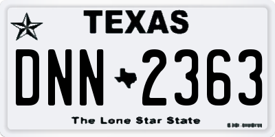 TX license plate DNN2363