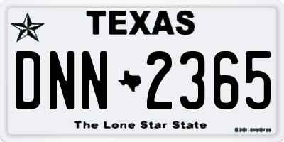 TX license plate DNN2365