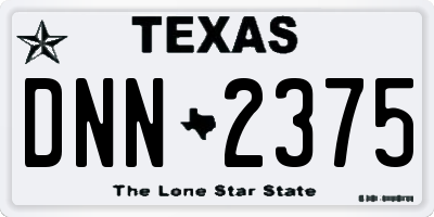 TX license plate DNN2375
